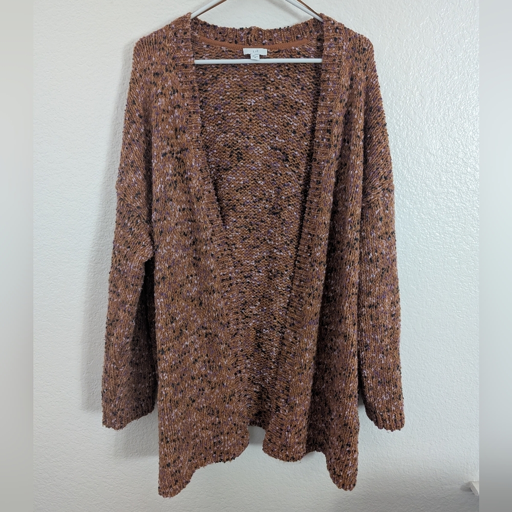J. Jill Speckled Open Front Cardigan Sweater Size 2X Brown - Picture 5 of 5